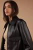 Handmade Stylish Biker Jacket Women's Leather Jacket Black Bomber Pure Lambskin