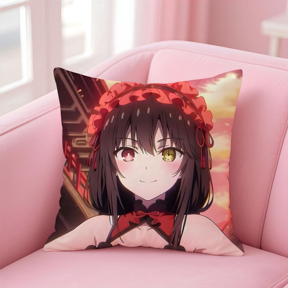 D-Date A Lives Anime Cushion Cover Comfortable Reversible Pillow Cover Ideal For Car Sofa Bedroom & Beyond