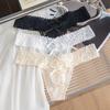 Roupa íntima feminina de verão, novo produto, renda floral vazada, cor sólida, fio dental de cintura baixa