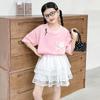 Girls' summer skirt set, new children's clothing, medium and large children's beautiful and good-looking T-shirt skirt two-piece set