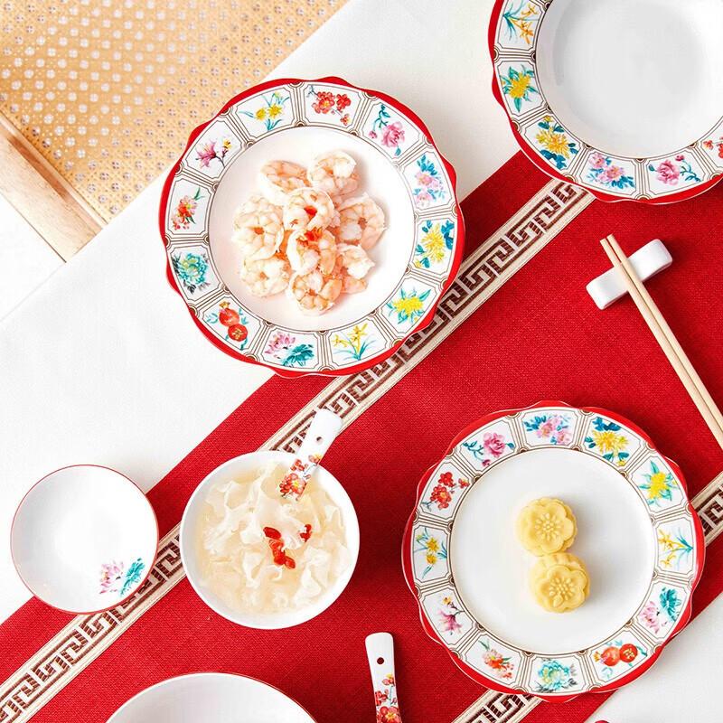 JINGREPUBLIC Twelve Flower Gods Ceramic Dinnerware Gift Set