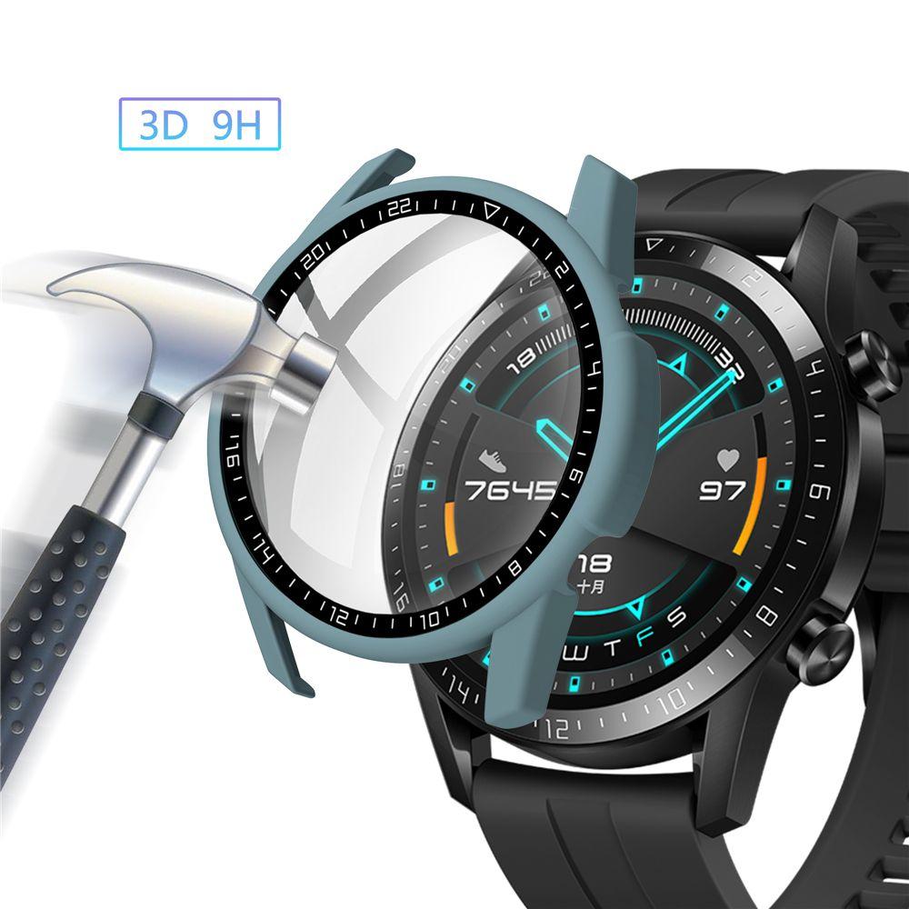 Full Coverage PC Tempered Glass Cover Bumper Shell Dial Scale Protective Case Screen Protector Frame For Watch GT 2 46mm