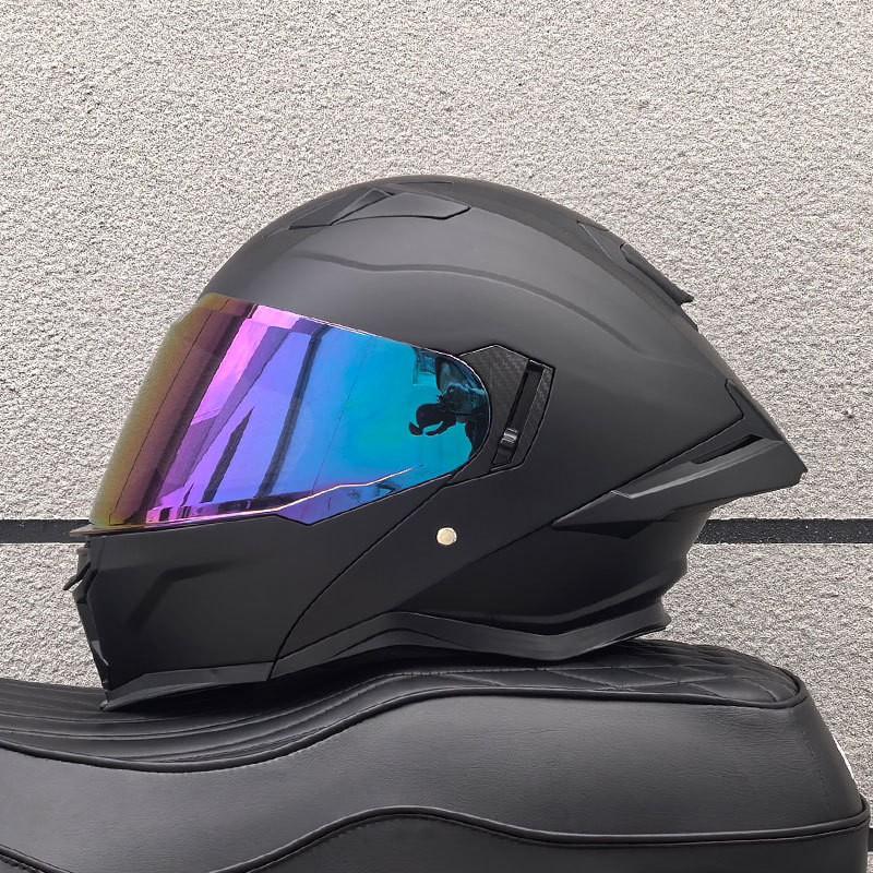 DOT ECE Certified Full Face Motorcycle Helmet Men Women ABS Shell Flip-Up Visor All-Season Use