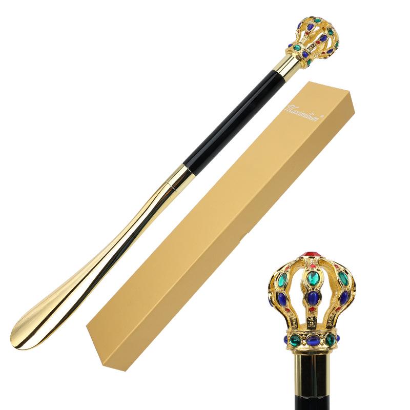 Maximilian Luxury Shoehorn with Metal and Wood Handle for Home or Hotel Use