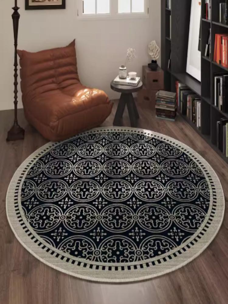 Blanket Round Circle Pile Carpet Bedroom Bed English Living Room Study Sofa Coffee Table Fashion High Sense Floor Mat