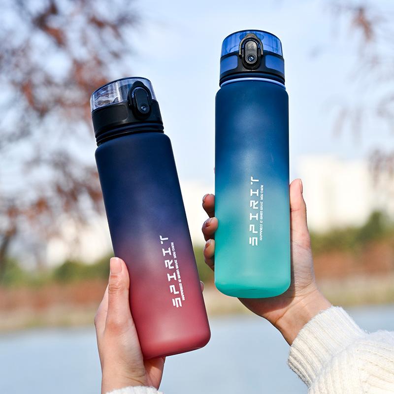 Large Capacity Sports Water Cup Plastic Anti-fall Outdoor Portable Space Cup Student Fitness Water Cup