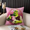 Funny Cartoon S-Shreks Pillow Case Home Dorm Chair Back Short Plush Double-Sided Printing Office Nap Time Cushion Cover