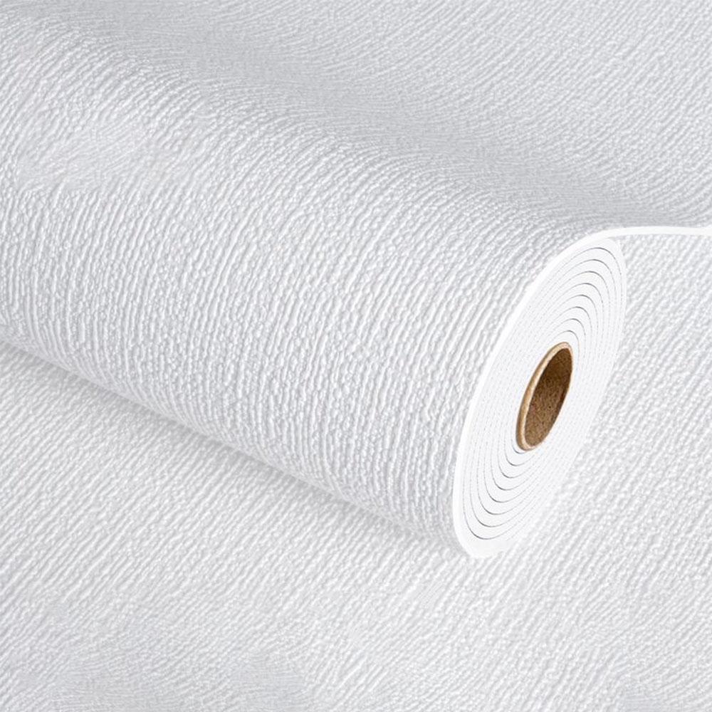 PVC thickened decorative waterproof and mildew proof 3D linen foam self-adhesive solid color background wall paper wall sticker