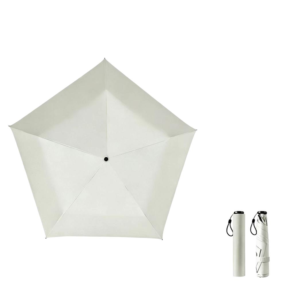 Women's Ultra Light 5-Rib Fold Travel Umbrella with Thickened Black Coating, 91cm Large Canopy, Windproof, Portable for Commuting and Beach
