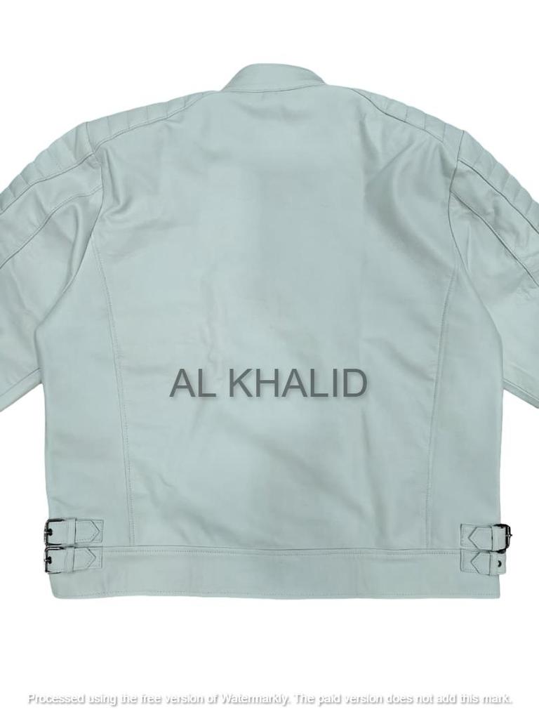 Lammleder Echtleder Handgefertigt Herrenjacke Weiß Stilvoll Echt