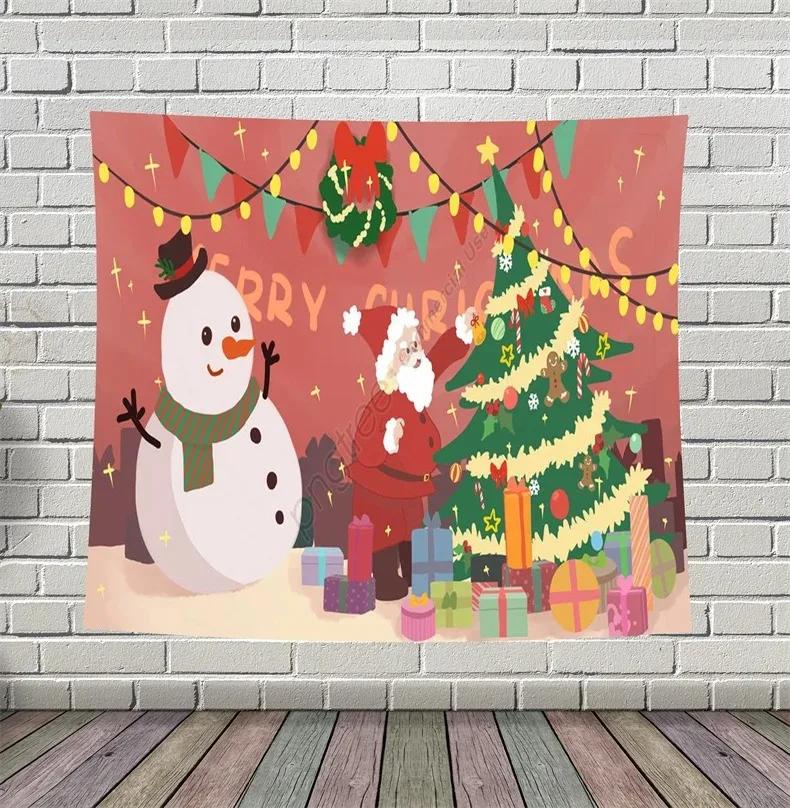 Рождественский простой креативный гобелен для гостиной — фото 11