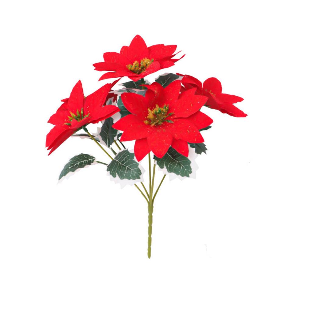 Weihnachten Künstlicher Weihnachtsstern Strauß Festliche Künstliche Blume Topf Ornament Feiertagsdeko Innen Zuhause Weihnachtsfeier Dekoration