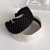 Retro Polka Dot Wide Edge Headband Black White Wide-Edge Hair Hoop Retro Style Fashion Headband Hair Accessories