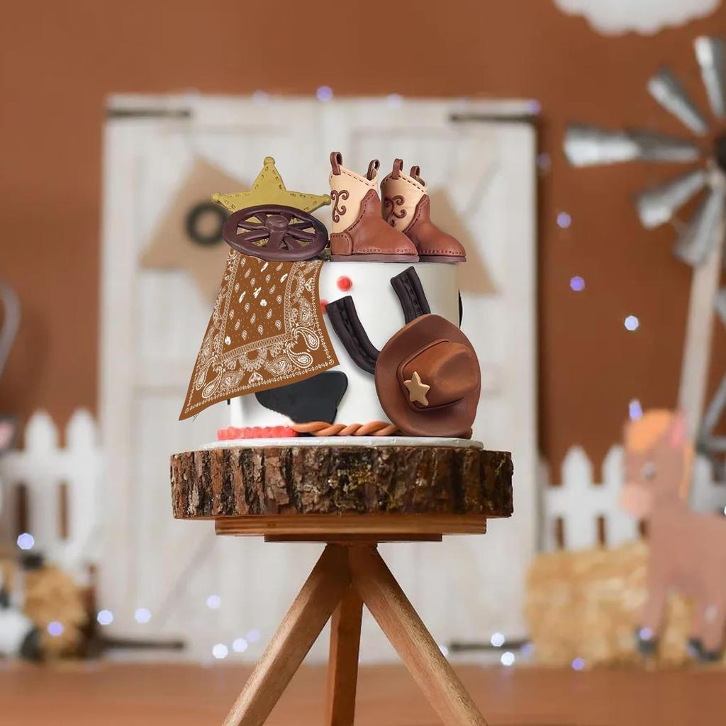 Cowboy Cake Decorations Cowboy Hat and Boot Cake Toppers Western Cowboy Birthday Baby Shower for Western Theme Party Supplies