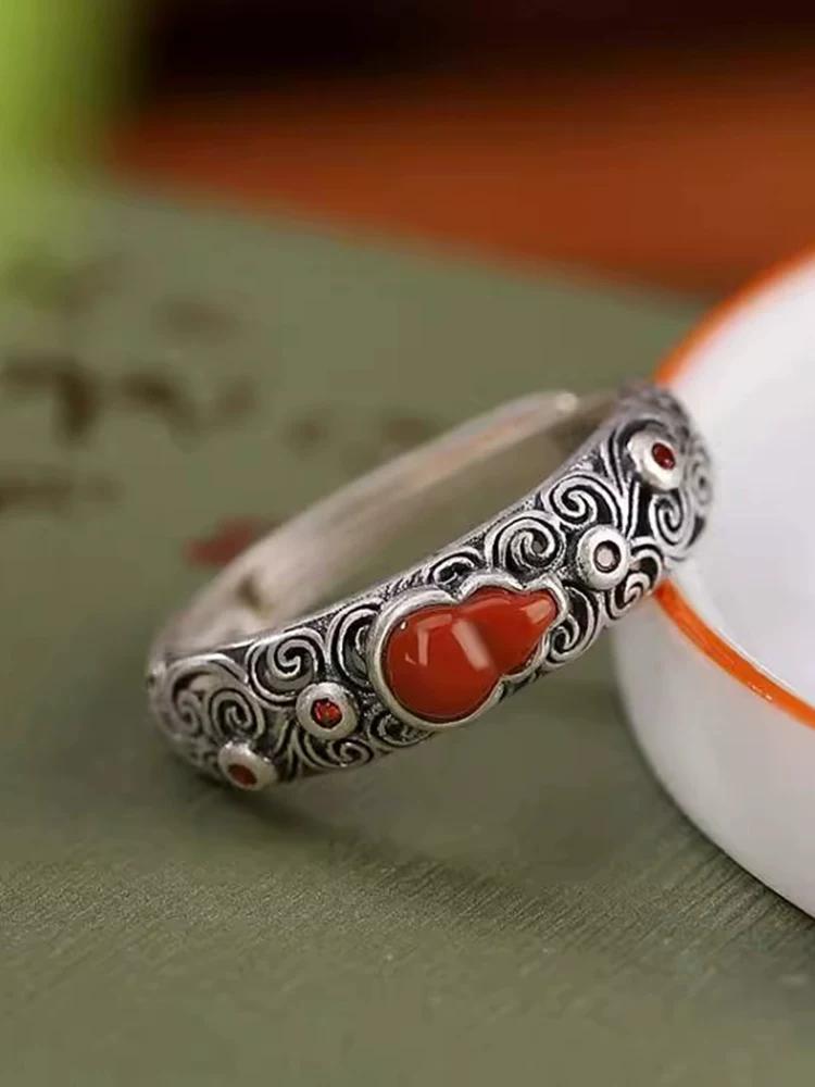 Xiangyun Gourd Ring Ring Female Retro Chinese Style Old and Lucky Fulu Opening Adjustable Ring Ethnic Style Jewelry