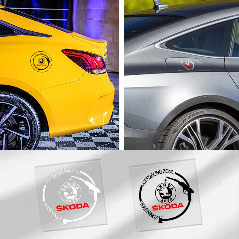 Vinylové reflexní samolepky s odznakem auta na víčko palivové nádrže, doplňky pro Škoda Octavia MK2 MK3 2 3 A7 Fabia Karoq Kodiaq Superb Rapid Kamiq