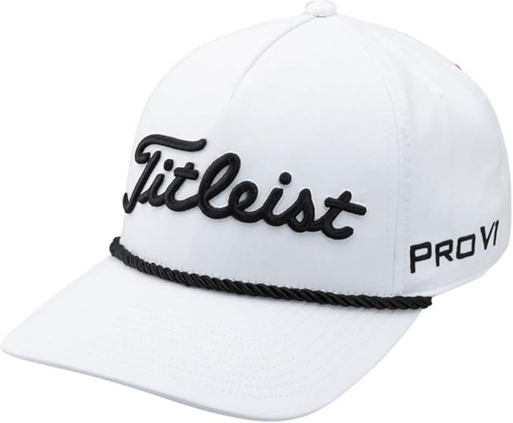 Titleist Tour Rope Cap, Men's, White/Black