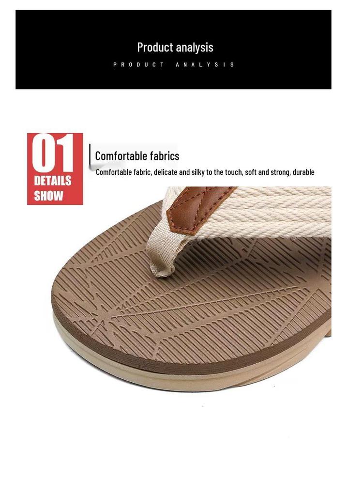 Men's 2025 High-End Summer Flip-Flops - Casual Beach Slippers with Thick, Squishy Sole and Non-Slip, Wear-Resistant Toe Post.