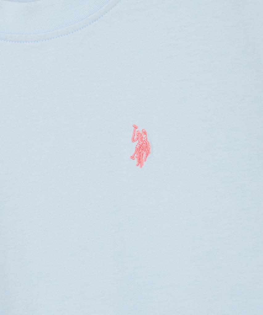 USPOLOASSN Cotton Short Sleeve Round Neck T-Shirt_Sky Blue