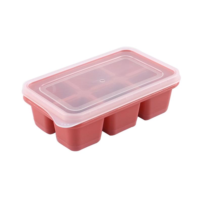 Mini Ice Cube Trays with Lid DIY Summer Drink Baking Mould Square Cake Chocolate 6 Cavity Easy Release Flexible Home