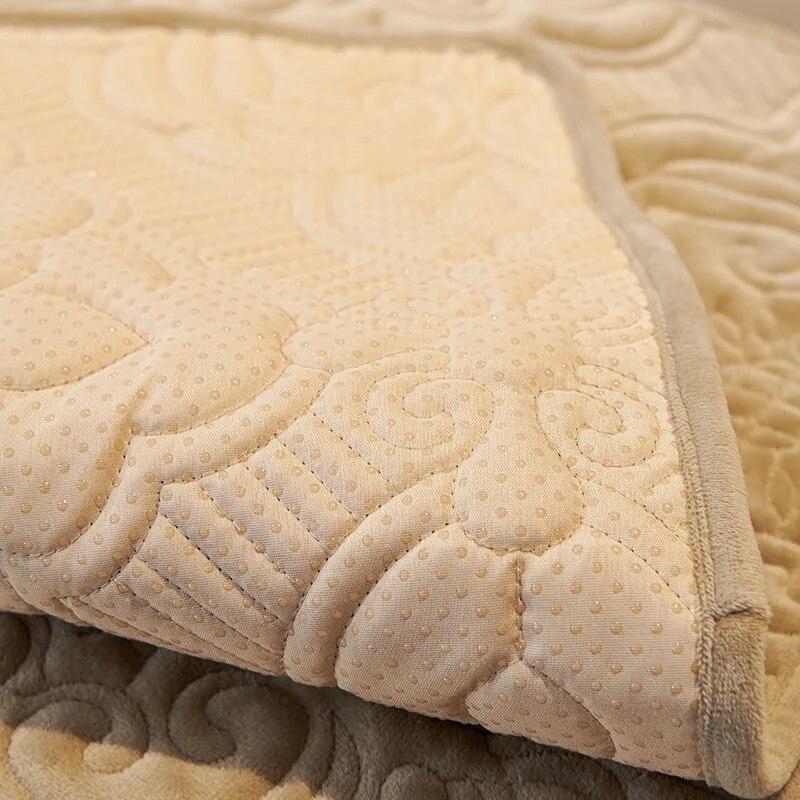 Kurzes Plüsch-Sofakissen für Herbst und Winter, Sofas mit geprägtem Wellenrand, Handtuch-Kissenbezug, L-förmiger Sofabezug, rutschfest, verschleißfest