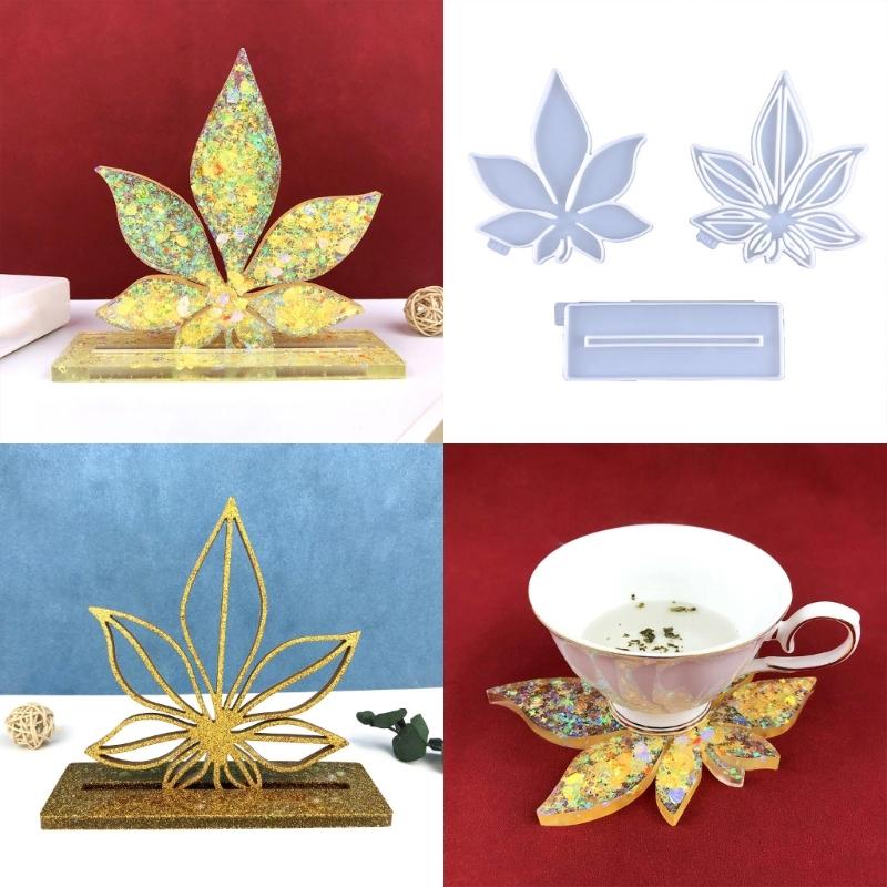 Forma silikonowa do podstawek w kształcie liści klonu, forma do uchwytu liści, forma z żywicy epoksydowej do odlewania, dekoracja ścienna DIY, ozdoba do domu