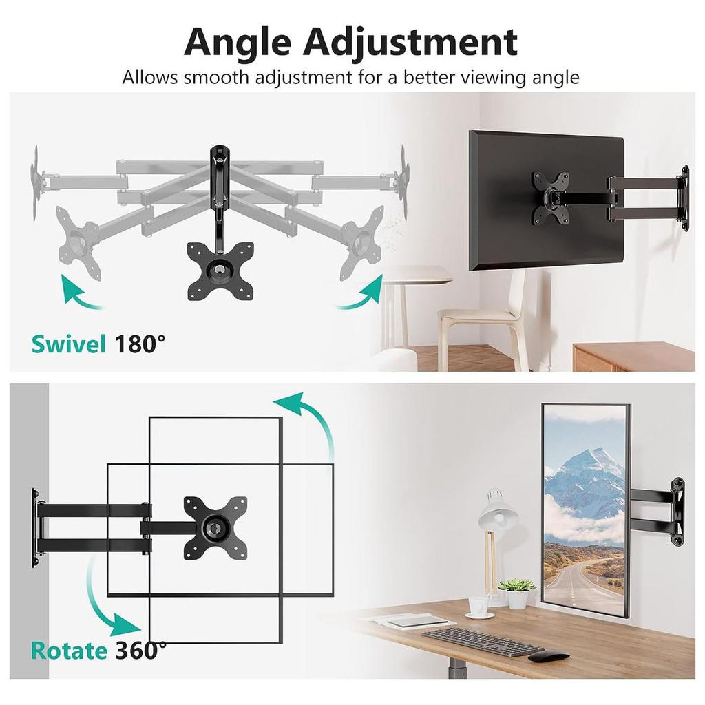 TV Wall Mount Iron Space Saving High Stability Adjustable TV Wall Mount Bracket for Echo Show 15