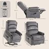 Power Lift Recliner with Vibration Massage and Heat, Lift Chair for Tall with Wood Grip, Pocket Spring, Light Grey