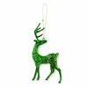 Christmas Tree Metal Elk Ornaments: Red, Gold, Green & Silver - Wrought Iron Festive Decorations