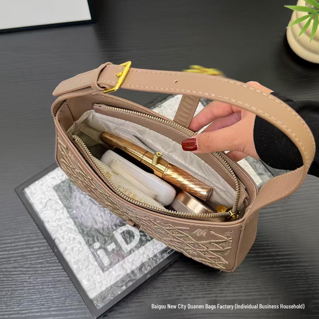 Geantă de umăr elegantă pentru femei Tide, Europeană/Americană, de înaltă calitate, texturată