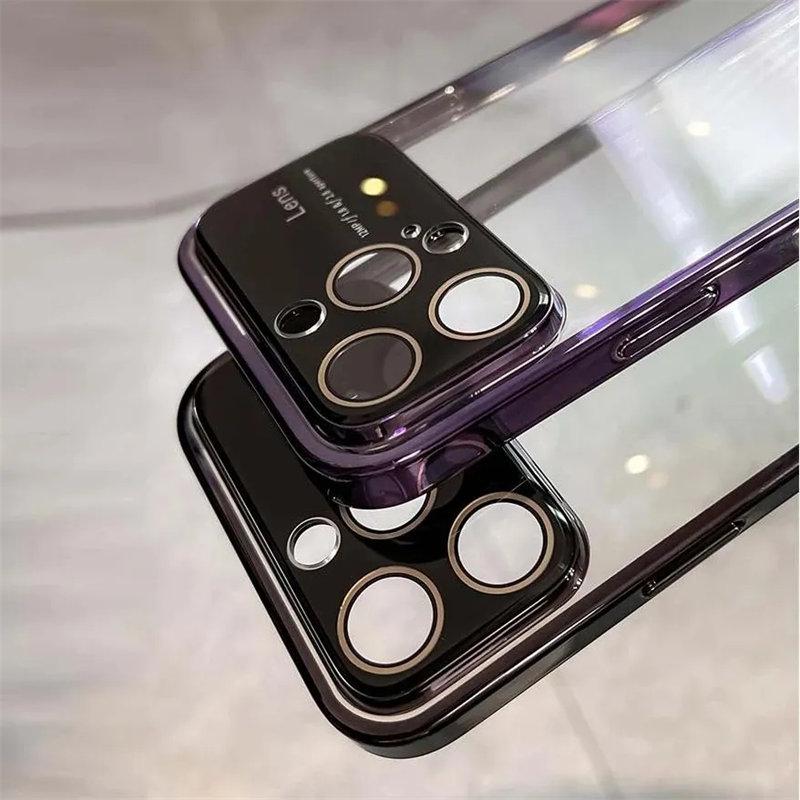 Großes Fenster iPhone 15 Concept Handyhülle für iPhone 12 13 14 Pro Max 14Plus Transparente TPU-Beschichtung Telefonabdeckung Glas Großes Fenster