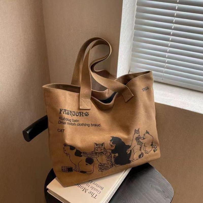 Neformální Velkokapacitní Tašky přes rameno Shopper Plátno Dopisy Móda Harajuku Potisk na zip Ulzzang Kabelky Levné Ženy