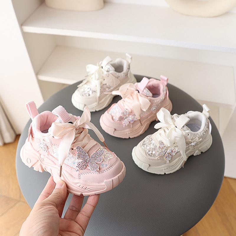 Fashion Girls Shoes Spring New Kids Sports Shoe Soft Soled Girl Casual Shoe Anti Slip Child Running Shoes Cute Girl Sports Shoe