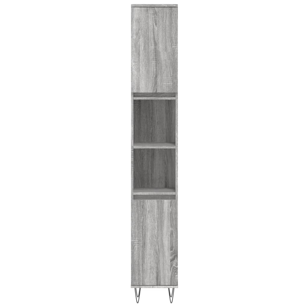 3 Piece Bathroom Furniture Set Grey Sonoma Wood Based Panel