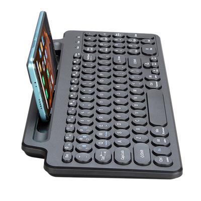 Teclado inalámbrico BT, teclado de 2,4 GHz, teclado ultrafino de escritorio, tableta, PC, ranura para teléfono móvil para