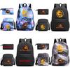 Mortal Kombat Book Bag Threepiece Set With Waterproof Oxford Fabric For Casual Travel
