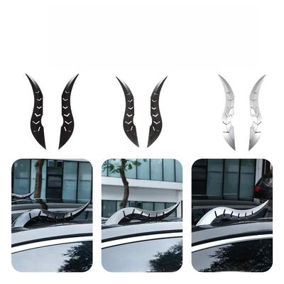 2Pcs Personalized Universal Car 3D Dragon Horn Roof Decoration Creative & Cool Car Exterior Accessories With 3D Ox Horn Stickers