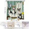 Adorable Boston Terriers Shower Curtain - Water-Resistant Fabric for Bathroom - Perfect for Dog Lovers