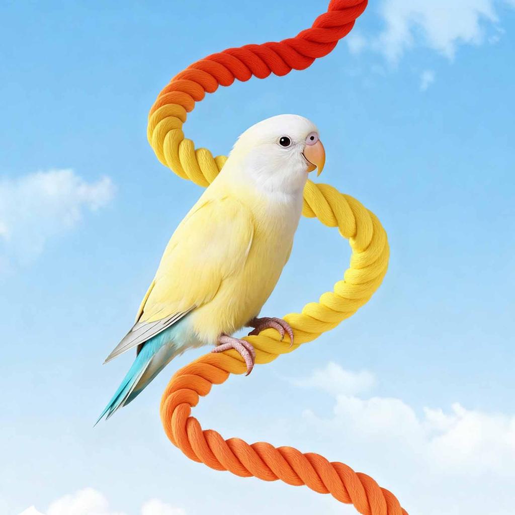 Bird Perch Parrot Toy Playful Rope Climbing PP Metal Easy Fixing Sensory Suitable for Small Parrots