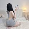 Sexy Lingerie Spring Pure Desire Backless Turtleneck Sleeveless Chest Leakage Knitted Sweater Uniform Temptation