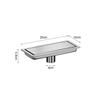 304 Stainless Steel Floor Drain Anti-Odor Bathroom Shower Drainage Rectangle Long Bath Drains for Kithchen Toilet 20-60cm
