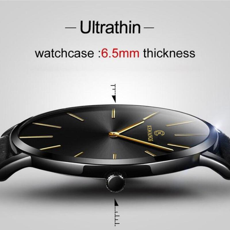 Top Ultra Thin Men's Watch Simple Business Quartz Wristwatch Men Casual Leather Belt Man Watch Clock montre homme