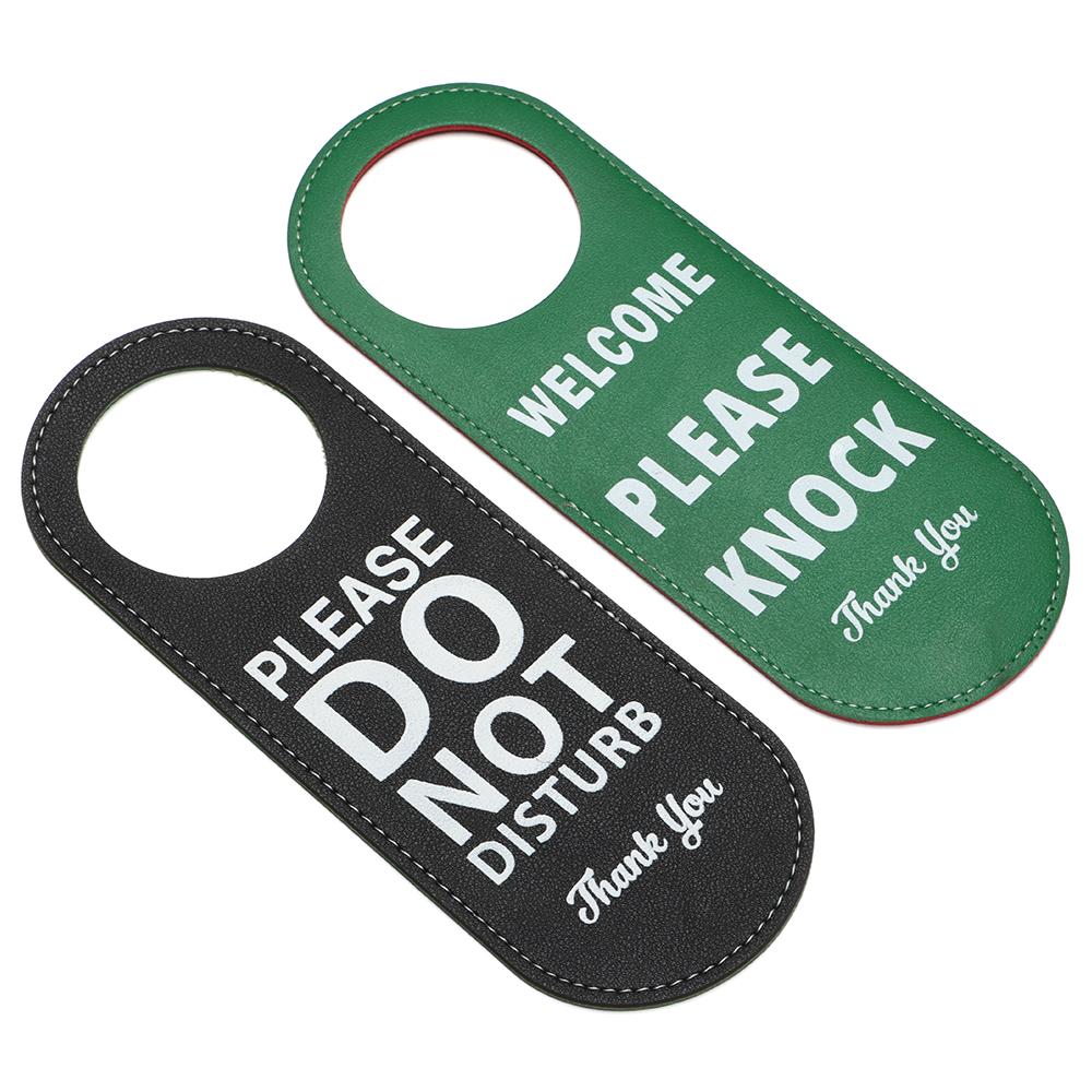 Buy Leather Doublesided Do Not Disturb Signs Cleaning Label Door Hanger Tags Door Knobs Hanger
