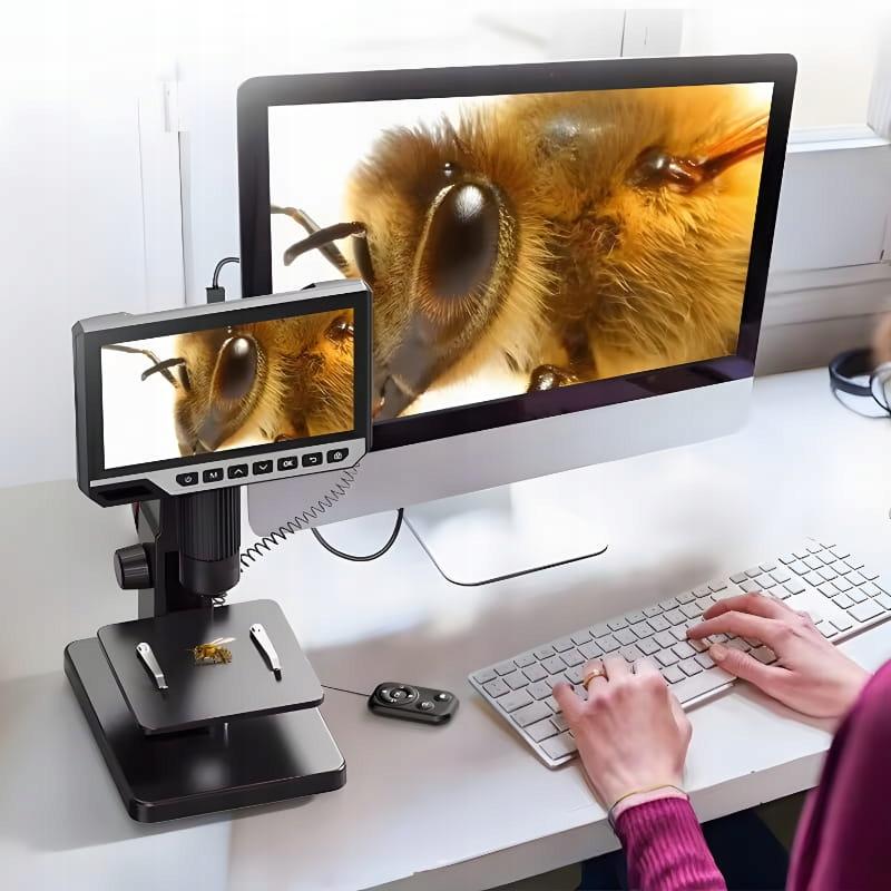 PROFESSIONELLES DIGITALES MIKROSKOP 2000x 12MP 11-LED HD-BILDSCHIRM 7" 32GB MicroSD