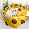 1pc Flower Cat Automatic Open/Close Umbrella with Windproof, Functional Design, 8-Rib Sturdy Canopy