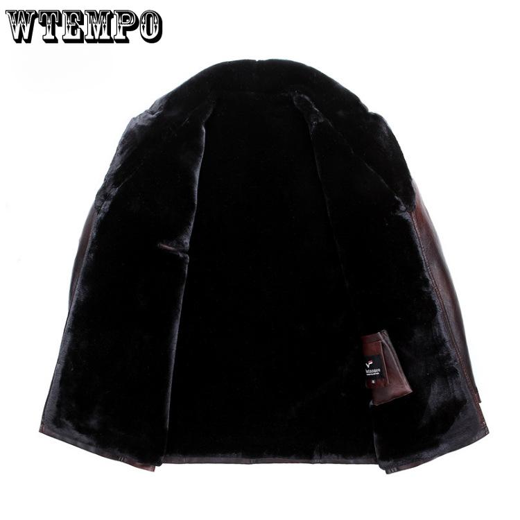 Winter PU Fur One Men's Winter Lapel Thickened Coat Men's Business Leather Jacket