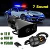7-zvukový hlasitý výstražný alarm do auta Policejní požární siréna Air Horn PA reproduktor 12V 100W