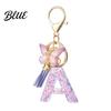 Comfortable To Carry Keychain Purple Series Pendant Sequins Star Initial Letter Charm Key