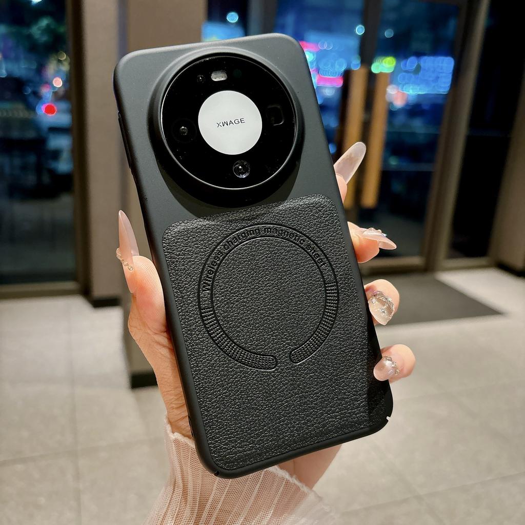 P90pro is suitable for Huawei P80pro leather pattern magnetic suction P70U mobile phone case Nova15/14U anti-drop protective case