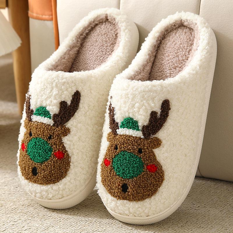 Cozy Devil's Eye Winter Cotton Slippers: Comfortable, Thick-Soled, Unisex Couples' Style for Warm Indoor Wear